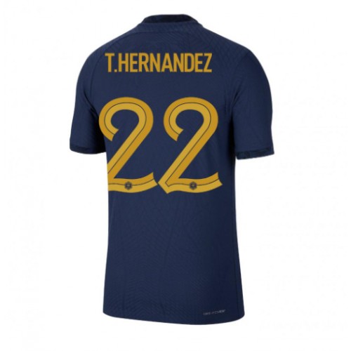 Frankrig Theo Hernandez #22 Hjemmebanetrøje VM 2022 Kort ærmer